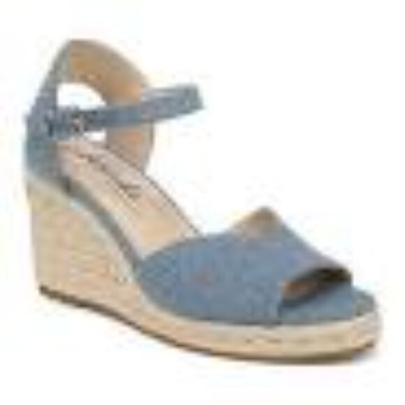 LifeStride Denim Espadrille Wedges Women's Size 7 - Picture 11 of 11